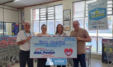 Hospital Nossa Senhora da Conceição recebe repasse da campanha Troco Solidário