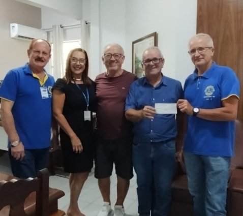 Doação de R$5000 proveniente do Lions Clube de Urussanga